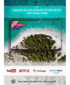 Admiral 32 Inch Android Smart Led Tv, Hd Ready Display With Google Assistant, Built-In Chromecast, Voice Control – Model Adl 32Hmsacn (Black) ADL32HMSACN Black