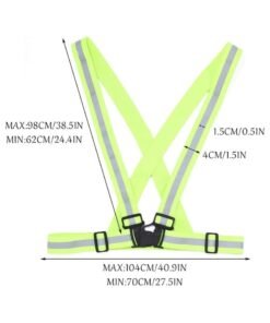 Scrolls Reflective Adjustable High Visibility Cross-Belt Harnes safety Vest, Reflective Running Gear, High Visible Reflective Gear for Sports Outdoor Cycling Supplies Protective Night Running, Adjustable Vest- Fluorescent Yellow-Green - Image 5