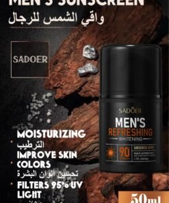 SADOER Facial Moisturizer With SPF90+ for Men,Sunscreen Daily Face Moisturizer Cream For Men,Sunscreen UV Protect, UVA & UVB Protection, Lightweight & Fast-absorbing,Non-Greasy Feel-50g