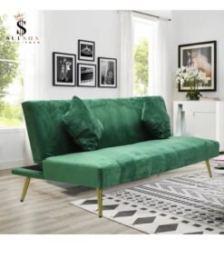 SULSHA Modern Dark Green Office Fabric Linen-Like Velvet Sofa Chair Loveseat Square Sofa Beds Hotel Leisure Sofa Set Couch