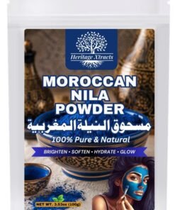 Heritage Xtracts Moroccan Nila Powder - 100% Natural Skin Brightening, Acne Treatment, Dark Spot Reduction & Even Skin Tone, Promotes Healthy Glow - 100g