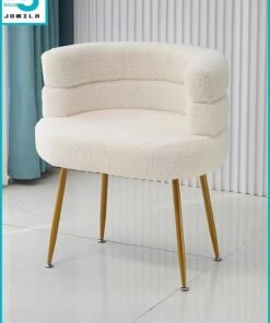 JOMILA Single Seater Sofa Armchair Lazy Susan Sun Chair for Living Room Bedroom Apartment Balcony Washable Small White Golden legs