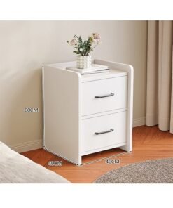 Alternative view of Nightstand Side Table, Bedside Tables with 2 Drawers, Modern End Table, Simple Bedroom Storage Cabinet, Wood Night Stand Sofa Side Table for Living Room Bedroom(White,CT055)