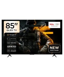 TCL 85 Inch Smart TV 4K QLED Colorful Quantum Crystal HDR 10+ Gaming Google TV, 144Hz Native Refresh Rate, ONKYO 2.1 Hi-Fi, Dolby Atmos, MEMC, Game Master, (2025 Model) 85T8C Brushed Titanium
