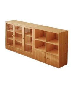 keke Multi-Layer Storage Bookshelf Rack Stylish Living Room Home Storage with and Transparent Door