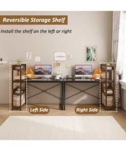 FAMAPY 4-layer Bookshelf Storage Study Desk Reversible Storage Layer  Office Table for home office, Computer desk for workstation - Image 2