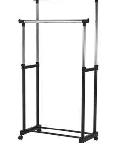 Leostar Double Pole Clothes Hanger Black/Sliver 84.5 x 43cm