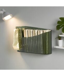 Noon East Tissue Box Cover Premium Hotel Series Clear PP Wall Mounted Facial Tissues Dispenser, Horizontal & Vertical for Bathroom, 23 x 6 x 13.3, Transparent Green