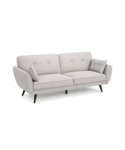 YI ONE Sofa Bed – 3-Seater Convertible Sofa with Adjustable Armrests, Push-Back Design & Metal Legs, Luxury Grey Fabric