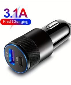 Zedtron 3.1A USB C PD Fast Car Charger Adapter Multiport Vehicle Charging Plug for All Smartphones Sleek, Lightweight & Durable Travel Charger