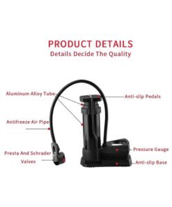 Alternative view of Rock Pow Portable Bike Pump  Foot Bicycle Tire Pump with Pressure Gauge  Bicycle Pump with Presta and Schrader Valve  Air Pump for Balls with Gas Ball Needle