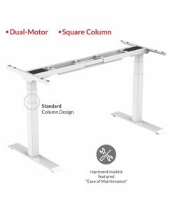 Alternative view of Flexispot Standing Desk Dual Motor 3 Stages Electric Stand Up Desk 120cmx75cm Height Adjustable Desk Home Office Desk White Frame + Oak Desktop