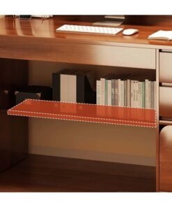 Alternative view of GGEROU Computer Desk with 3 Drawers and 2 Shelves, Simple Home Office Desk, PC Writing Wood Desk Study Desks, Modern Writing Desk, Gaming Table Corner Desk(White)