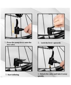 Cool Baby Style Bike Floor Pump with Pressure Gauge, Bicycle Pump Pump with 160 PSI High Pressure, Fits Schrader and Presta Valves - Image 5