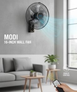 MODI 16-Inch Wall Fan with Remote Control  3-Speed Settings Oscillating Wall Mounted Fan Timer Function Quiet & Energy Efficient for Home, Bedroom & Office ( WITH REMOTE 1 PIECE )