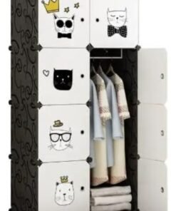 SUPAAR 8 cubes wardrobe for storage Children Wardrobe Kid Dresser Cute Baby Portable Closet Bedroom Armoire Clothes Hanging Storage Rack Cube Organizer