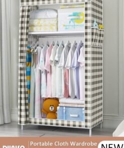 DUNISO Portable Wardrobe Clothes Storage Organizer, Non-Woven Fabric Wardrobe for Clothing,Simple Cloth Wardrobe Cabinet Large Capacity Foldable Clothes Wardrobe Closet