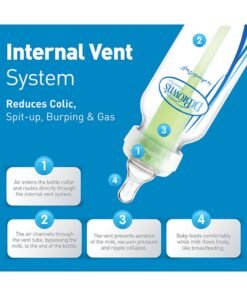 Alternative view of Dr. Brown’s Pack Of 2 Baby Natural Flow Anti-Colic Options+ Narrow Glass Feeding Bottle, 2 X 250 ML, Level 1 Slow Flow Nipple, 0 Months +