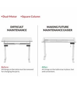 Flexispot Standing Desk Dual Motor 3 Stages Electric Stand Up Desk 120cmx75cm Height Adjustable Desk Home Office Desk White Frame + Oak Desktop - Image 3
