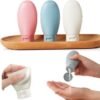KESI ORNAMENTS Travel Bottles for Toiletries Refillable Plastic Travel Containers Dispenser with Lid Small Leak Proof Empty Squeeze Bottles Kit for Toiletries, Cream, Shampoo, Lotion (PACK OF 3)