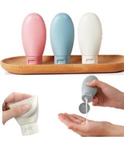 KESI ORNAMENTS Travel Bottles for Toiletries Refillable Plastic Travel Containers Dispenser with Lid Small Leak Proof Empty Squeeze Bottles Kit for Toiletries, Cream, Shampoo, Lotion (PACK OF 3)