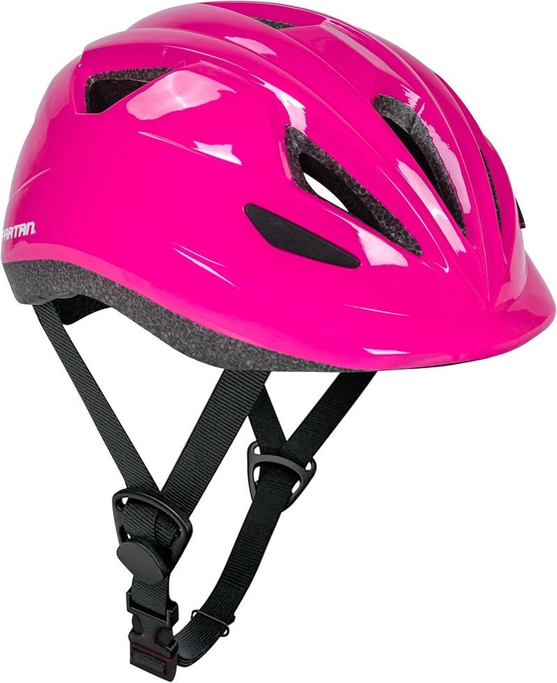 Spartan Kids Helmet in Pink for Ages 3–6 | Small Size 50–54cm | Bike, Scooter & Skate Safety Gear | Lightweight Shell with Air Vents & Adjustable Fit System for Toddlers & Young Riders | SP-KIDS-PINK