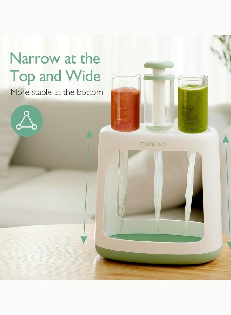 Momcozy Baby Food Maker for Puree Food Storage, Precise Capacity Squeeze Station, Save Time & Efficient, No Food Splashing, Baby Essentials, with 5pcs Reusable Portable Food Storage Bags for Outdoor - Image 4
