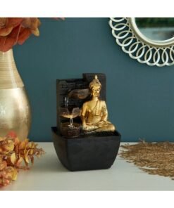 Home Box Mini Buddha Fountain With Yellow Light