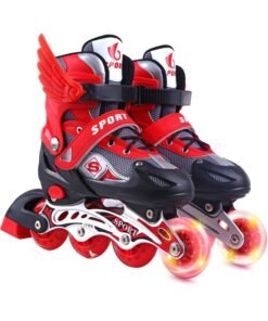 GROIC Adjustable Toddler Kids Roller Skates with Light Up Wheels，Professional Inline Skating Shoes, 8 Lighting Wheel Comfort Skate Shoes,Kids Roller Skates