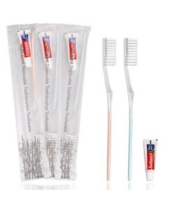 HQSLsund 30 Pack Disposable Toothbrushes with Toothpaste, Individually Wrapped Disposable Toothbrushes Bulk Toothbrushes Soft Bristle Manual Disposable Travel Toothbrush Kit