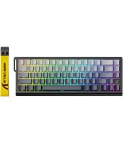Attack Shark X68 HE Rapid Trigger Mechanical Gaming Keyboard 60% Wired TKL with Adjustable Actuation,Hall Effect Magnetic Switch,8KHz Polling Rate,RGB Backlit,Top Mount,Side Printed Keycap(Moonlight)