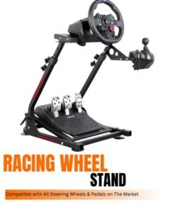 DEADSKULL Adjustable Racing Steering Wheel Stand Compatible with All Steering Wheels & Pedals on The Market