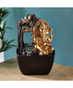 Home Box Mini Ganesha Fountain With Yellow Light