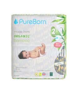 PureBorn Organic Diapers Size-2 3-6kg Twin Value Pack Leopard Print 64 Diapers