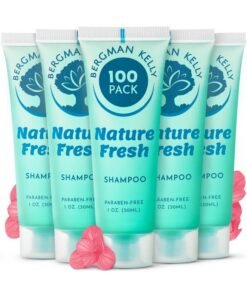 BERGMAN KELLY Travel Size Hotel Shampoo (1 Fl Oz, 100 Pk, Nature Fresh), Delight Your Guests With Refreshing & Soothing Shampoo Hotel Amenities, Mini & Small Size Luxury Shampoo In Bulk