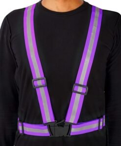 Alternative view of Spartan Reflective Cycling Safety Vest – High Visibility Purple Lightweight Mesh with Adjustable Straps, Breathable Design for Night Riding, Running & Outdoor Safety Gear | SP-9104
