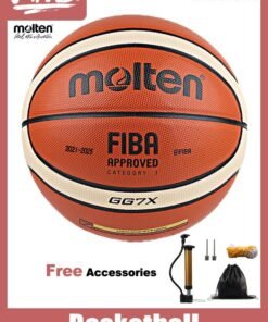 molten FIBA Approved Genuine Leather Basketball 7 (With Accessories Ball Pin Net Pump Bag)