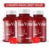 GO VITAL Apple Cider Vinegar Gummies – Original USA Formula | Pack of 3 (180 Vegan Gummies) for Fat Burning & Metabolism Support with Vitamin B12 & Folic Acid