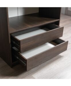 Infinity Set Of 2 Drawers Internal Module For 2 Door Wardrobe | Drawers Only For Wardrobe | Modern Design Storage For Bedroom L96.4xW48xH42.2cm - D.Walnut