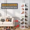 Organized Home 360 Rotating Tower 7 Tier Shoe Rack Rotating Shoe Display Vertical Cabinet Organizer for Handbags and Shoes