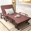 CityRiya-Long Folding Bed Portable Bed Foldable Bed for Camping Rollaway Guest Bed with Mattress for Adults Adjustable Reclining Chairs Fold Up Bed with Memory Foam Mattress
