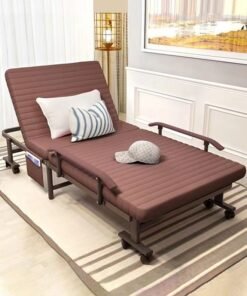 CityRiya-Long Folding Bed Portable Bed Foldable Bed for Camping Rollaway Guest Bed with Mattress for Adults Adjustable Reclining Chairs Fold Up Bed with Memory Foam Mattress