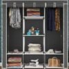 YOMA Portable Wardrobe Storage Closet And Clothes Organizer grey color