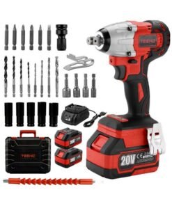 TEENO Impact Wrench, 600Nm Brushless Cordless Impact Wrench 20V, Electric Impact Nutrunner with Two 4.0Ah Batteries, Box with 5Pcs Sockets(2 batteries), Electric Impact Driver for Car Home