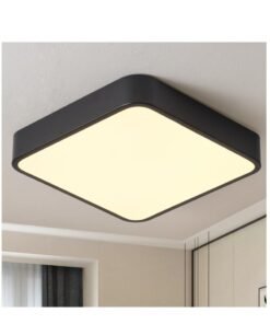 Ganeed Flush Mount 36W LED Ceiling Light Fixture, 3000K Warm Light Black Square LED Ceiling Lamp, 2160LM Slim Flat Panel Modern Ceiling Lights for Kitchen Hallway Corridor Porch, 15.7 Inch