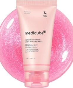 Medicube PDRN Caffeine Overnight Wrapping Peel Off Mask (75ml) - Firming & Hydrating Sleeping Mask with Salmon DNA Collagen & Caffeine, Depuffing Peel Off Facial Mask for Radiant Glass Skin, Korean Skincare