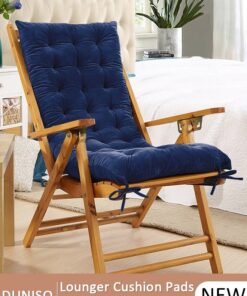DUNISO Lounger Cushion Pads, Rocking Chair Cushion with Ties,Rattan Chair Cushion, Premium Plush PP Cotton Pads Non Skid Slip Backed Set of Upper and Lower,Portable Garden Patio Thick Padded Bed Seat Cover For Travel Holiday