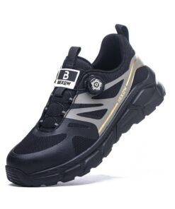 BEXOW Premium Safety Shoes Steel Toe Lightweight Slip Resistant Breathable Work Sneakers with Kevlar Midsole Anti-Smashing Puncture Proof Comfortable Industrial Footwear for Men and Women