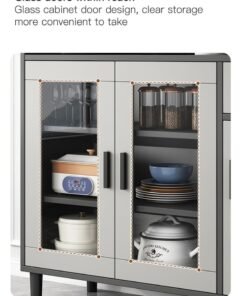 Alternative view of Sharpdo Kitchen Pantry Cabinet Freestanding Storage Sideboard Modern Coffee Corner for Dining Room Practical Cupboard for Living Room Storage Cabinet For Kitchen Storage Cabinet With Drawers 100*34*92cm
