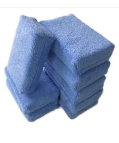 8 Pack Microfiber Sponge Mats, Perfect for Car Wash & Wax Application, Durable Cleaning Pads - Blue Color for Effective Conditioning